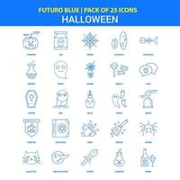 pack d'icônes halloween futuro bleu 25 icônes vecteur