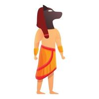 icône de tête de chien homme egypte, style cartoon vecteur