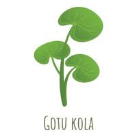 icône de plante gotu kola, style dessin animé vecteur