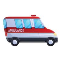 icône de véhicule ambulance, style cartoon vecteur