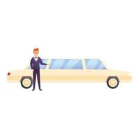 icône de limousine marié, style cartoon vecteur