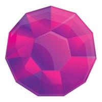 icône de gemme violette, style cartoon vecteur