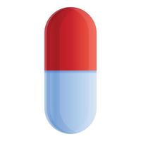 icône de capsule de dosage médical, style cartoon vecteur