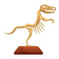 icône de squelette de dinosaure, style cartoon vecteur