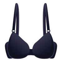 icône de soutien-gorge noir, style cartoon vecteur