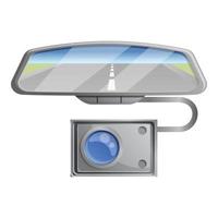 icône de caméra dvr miroir de voiture, style cartoon vecteur