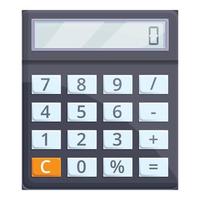 icône de calculatrice de données, style cartoon vecteur