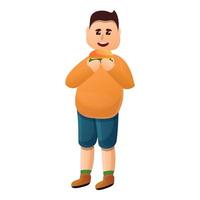 icône de dépendance au burger, style cartoon vecteur