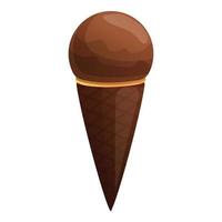 icône de crème glacée au chocolat, style cartoon vecteur