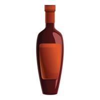 icône de bouteille de vin rouge, style cartoon vecteur