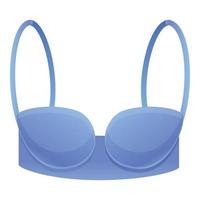 icône de soutien-gorge femme bleue, style cartoon vecteur