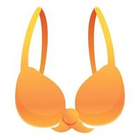 icône de soutien-gorge orange, style cartoon vecteur