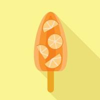 icône de popsicle orange, style plat vecteur
