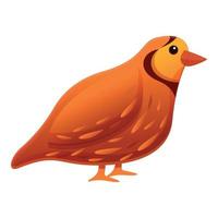 icône d'oiseau de caille, style cartoon vecteur