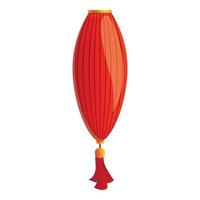 longue icône de lanterne asiatique rouge, style cartoon vecteur