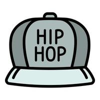 icône de casquette hiphop, style de contour vecteur
