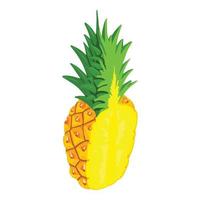 icône d'ananas à moitié coupé, style isométrique vecteur
