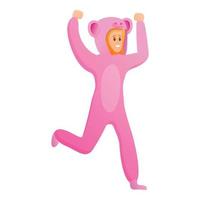 icône de pyjama rose cochon fille, style cartoon vecteur