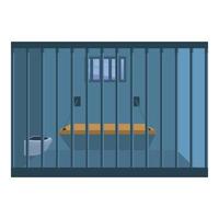 icône de salle de prison vide, style cartoon vecteur