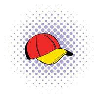 icône de casquette de baseball, style bande dessinée vecteur