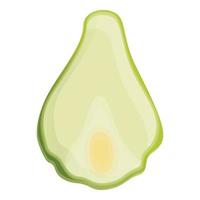 icône de chayote coupée, style cartoon vecteur