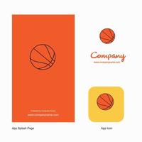 icône de l'application logo de la société de basket-ball et conception de la page de démarrage éléments de conception de l'application commerciale créative vecteur