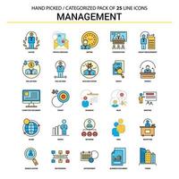 jeu d'icônes de ligne plate de gestion conception d'icônes de concept d'entreprise vecteur