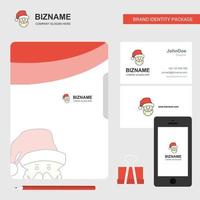 santa clause logo d'entreprise couverture de fichier carte de visite et illustration vectorielle de conception d'application mobile vecteur