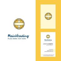 logo créatif globe et vecteur de conception verticale de carte de visite