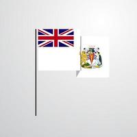 territoire antarctique britannique waving flag design vecteur