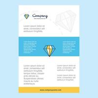 mise en page du modèle pour le profil de la société de diamants présentations du rapport annuel dépliant brochure vecteur fond