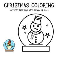 Livre d'activités de coloriage de Noël pour les enfants de moins de 3 ans vecteur