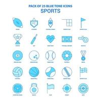 pack d'icônes de ton bleu sport 25 jeux d'icônes vecteur