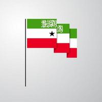 somaliland agitant le drapeau fond créatif vecteur