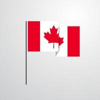 vecteur de conception de drapeau agitant le canada