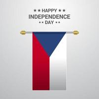 fond de drapeau suspendu fête de l'indépendance de la république tchèque vecteur