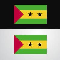 conception de bannière de drapeau de sao tomé et principe vecteur