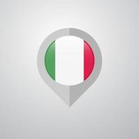 pointeur de navigation de carte avec le vecteur de conception du drapeau italien