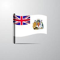 territoire antarctique britannique agitant le vecteur de conception de drapeau brillant