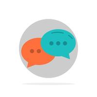 chat bavarder conversation dialogue abstrait cercle fond plat couleur icône vecteur