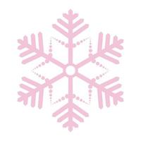 flocon de neige rose dans un style plat. un cristal fragile de forme complexe. flocons de neige. étoile gelée vecteur