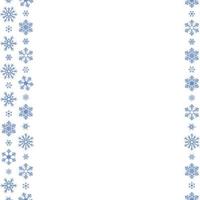 flocons de neige. bordure verticale transparente. motif vectoriel répétitif. ornement de vacances sans fin.