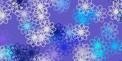 texture de doodle vecteur rose clair, bleu avec des fleurs.