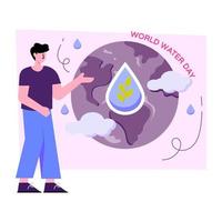 illustration design plat de la journée mondiale de l'eau vecteur