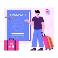 illustration design plat du passeport vecteur
