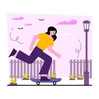 illustration de téléchargement premium du patineur à roulettes vecteur