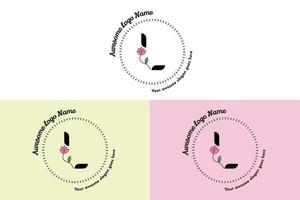 logo de lettre l féminin, modèles de badges minimalistes et floraux modernes pour la marque, l'identité, la boutique, le vecteur de salon. vecteur de conception de logo floral simple lettre l.