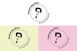 logo de lettre p féminin, modèles de badge minimalistes et floraux modernes pour la marque, l'identité, la boutique, le vecteur de salon. vecteur de conception de logo de lettre p floral simple.