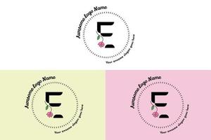 logo de lettre e féminin, modèles de badge minimalistes et floraux modernes pour la marque, l'identité, la boutique, le vecteur de salon. vecteur de conception de logo de lettre e floral simple.