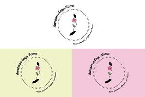 logo de lettre j féminin, modèles de badge minimalistes et floraux modernes pour la marque, l'identité, la boutique, le vecteur de salon. vecteur de conception de logo floral j lettre simple.